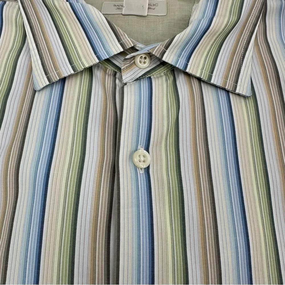 3/$15 Banana Republic Dress Shirt Mens XL Classic Fit Button Up Stripes 00s L/S